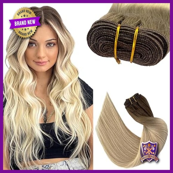 18 Inch Real Human Hair Extensions, 100G Double Weft Sew In Bundles main image 7